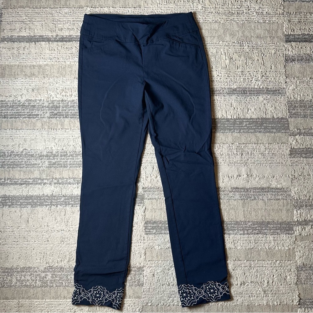 Christopher & Banks Signature Slimming Navy Pants Women’s Size 4 - Picture 2 of 5